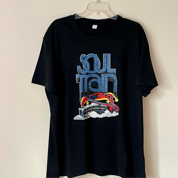 Vintage-Inspired 70s Soul Train T-Shirt XL Black Unisex. New without Tags - Picture 2 of 3